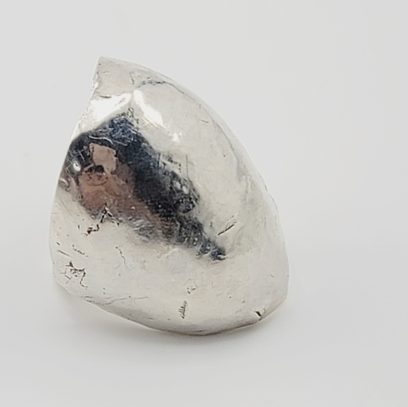 HOLLOW RING HAMMERED FOR TEXTURED HANDMADE IN STERLING SILVER METAL SIZE 6 - Picture 6 of 7